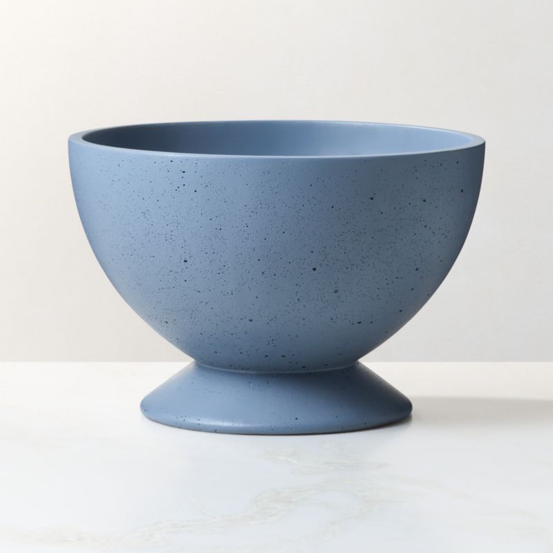 Claudia Blue Cement Indoor/Outdoor Small Pedestal Planter Bowl 8" - image 1 of 4