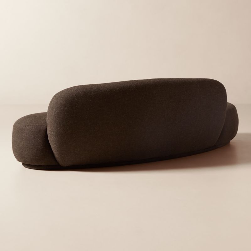 Claudelle 106" Brown Performance Linen Curved Sofa - image 3 of 6