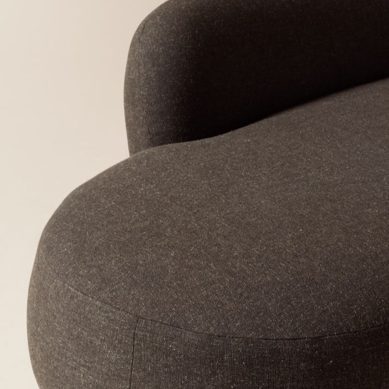 Claudelle 106" Brown Performance Linen Curved Sofa - image 5 of 6