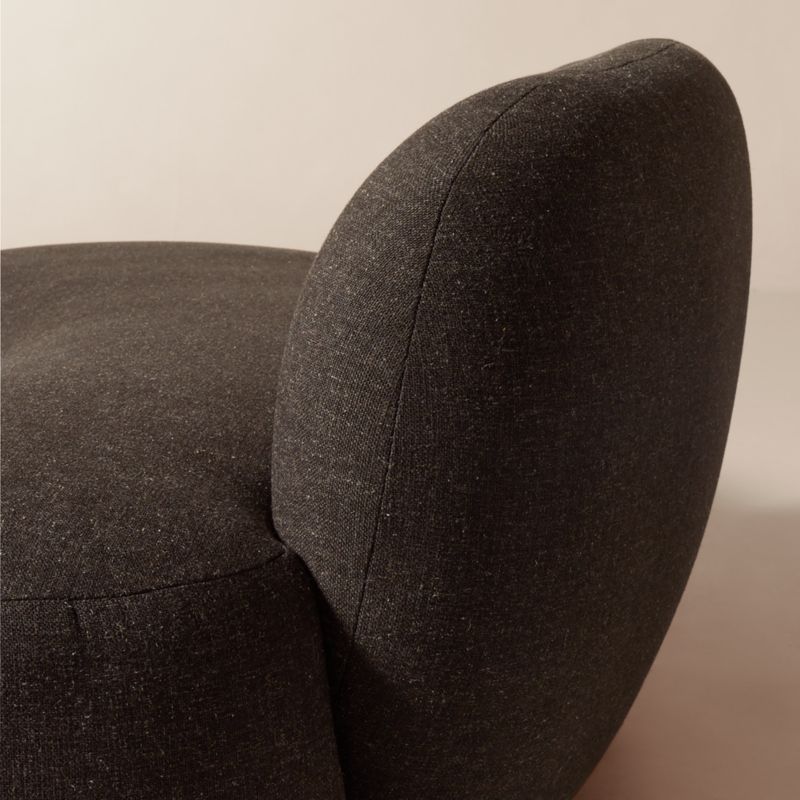 Claudelle 106" Brown Performance Linen Curved Sofa - image 4 of 6
