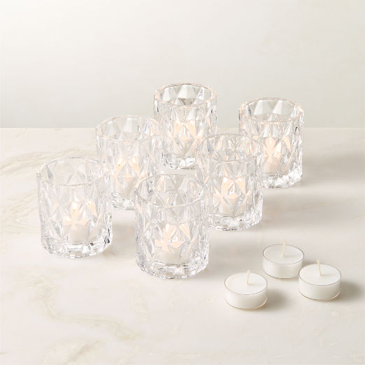 Clear-Cupped Tealight Candles Set of 12