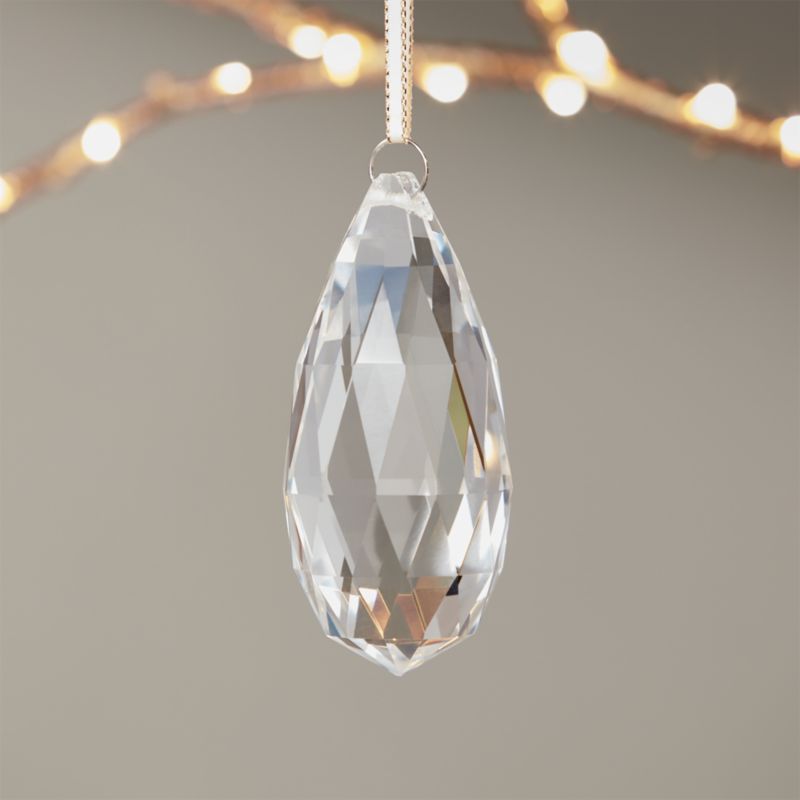 Jewel Clear Glass Drop Christmas Tree Ornament - image 0 of 1