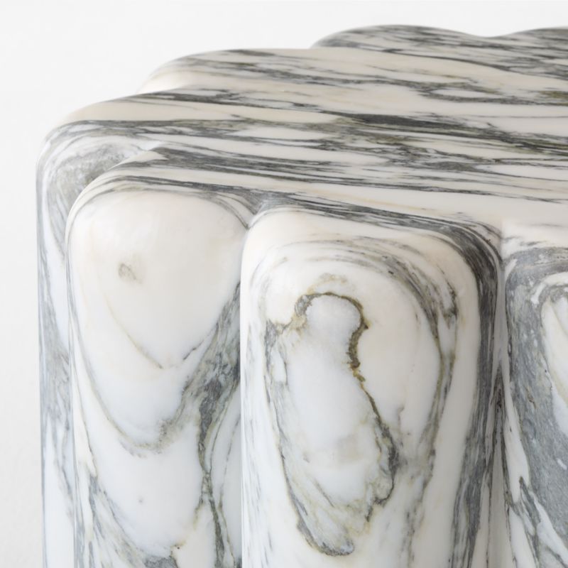 Clemence Carved Marble Short Side Table by goop - image 14 of 14