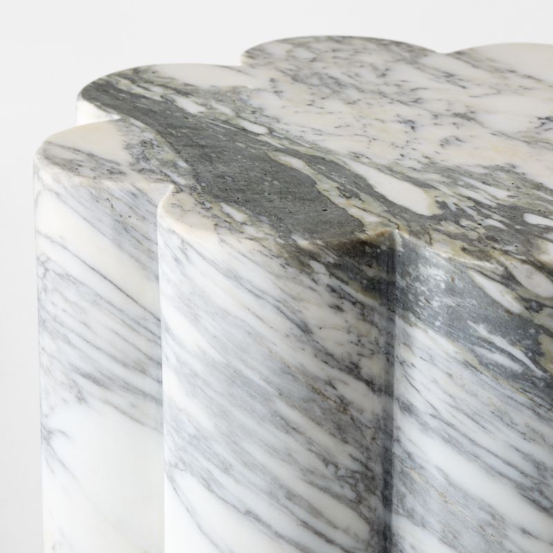 Clemence Carved Marble Tall Side Table by goop - image 12 of 12