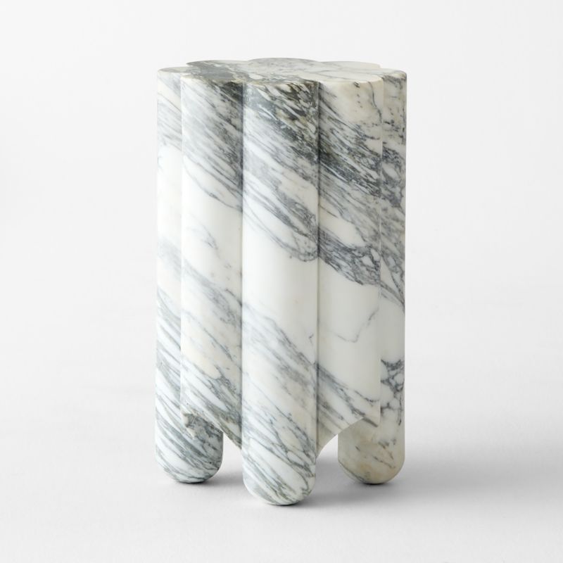 Clemence Carved Marble Tall Side Table by goop - image 10 of 12