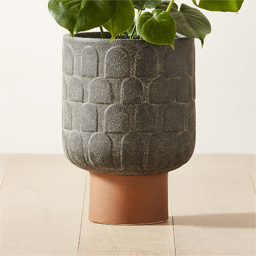 Clemente Footed Clay Indoor/Outdoor Planter Medium by Lawson-Fenning