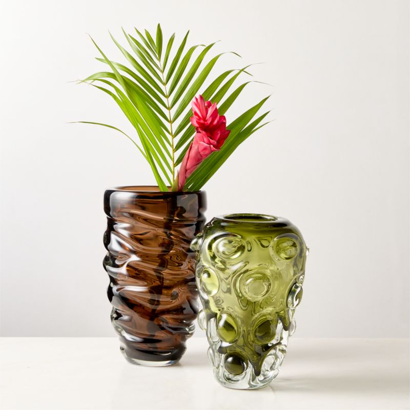 Clio Bubble Green Glass Vase - image 4 of 6