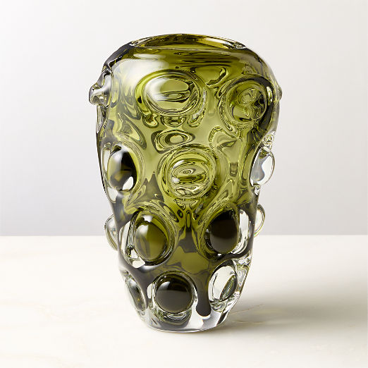 Clio Bubble Green Glass Vase