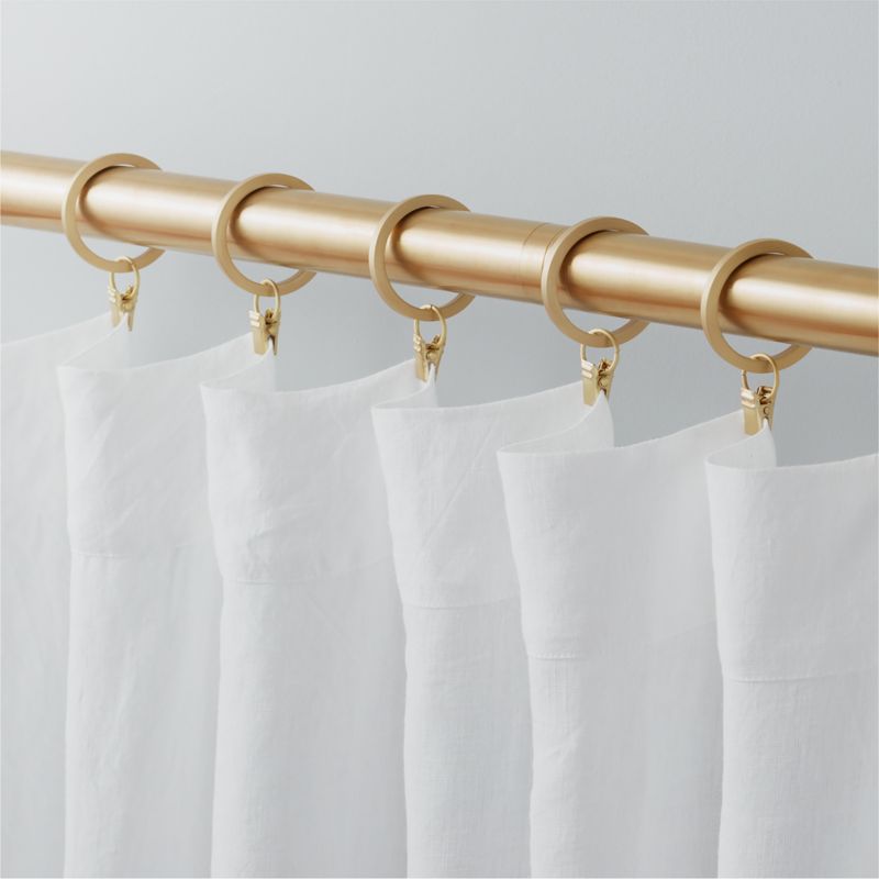 Brushed Brass Curtain Rings with Clips Set of 9 - image 1 of 3