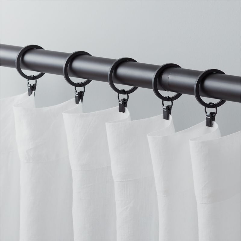 Matte Black Curtain Rings with Clips Set of 9 - image 1 of 3