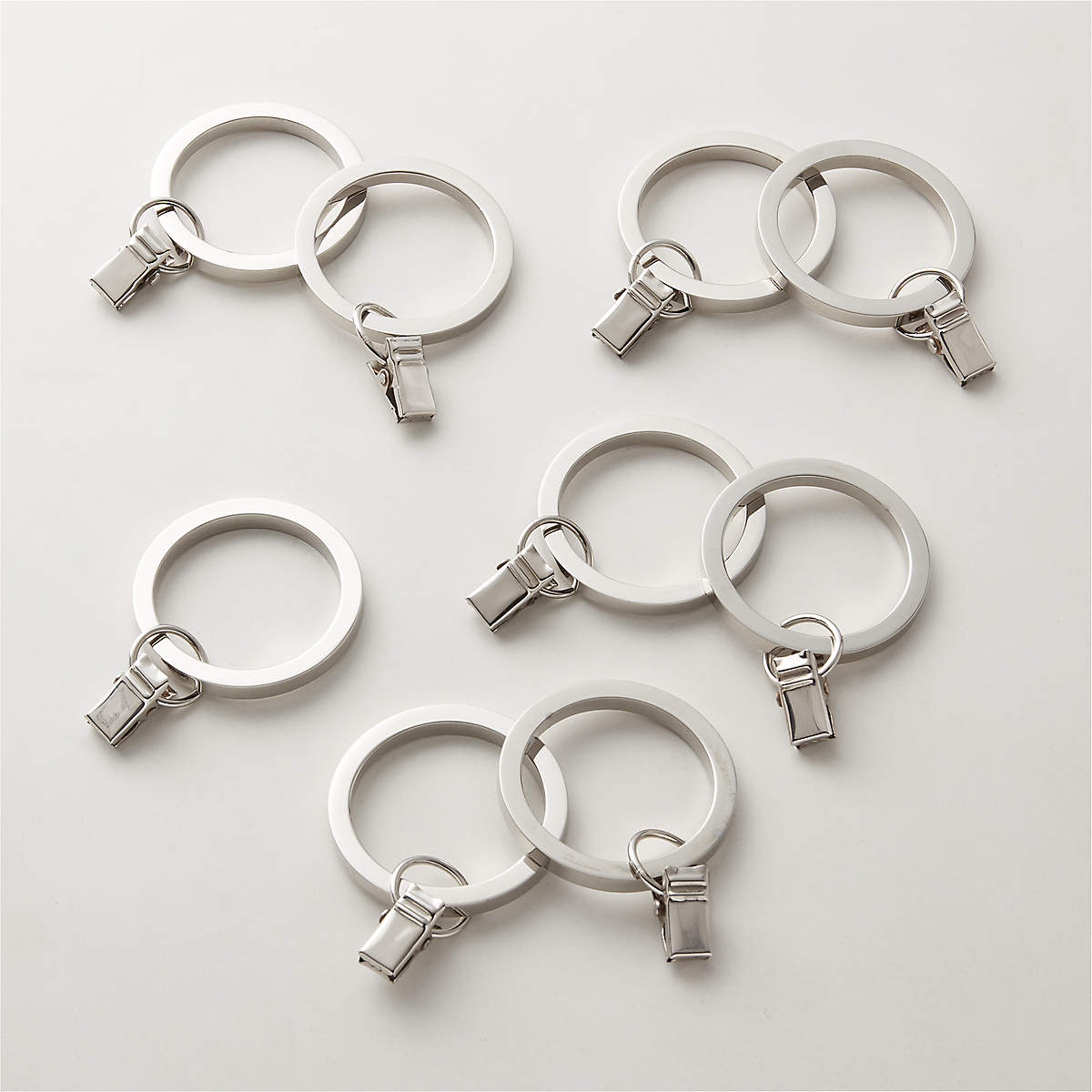 Polished Nickel Clip Rings Set Of 9 