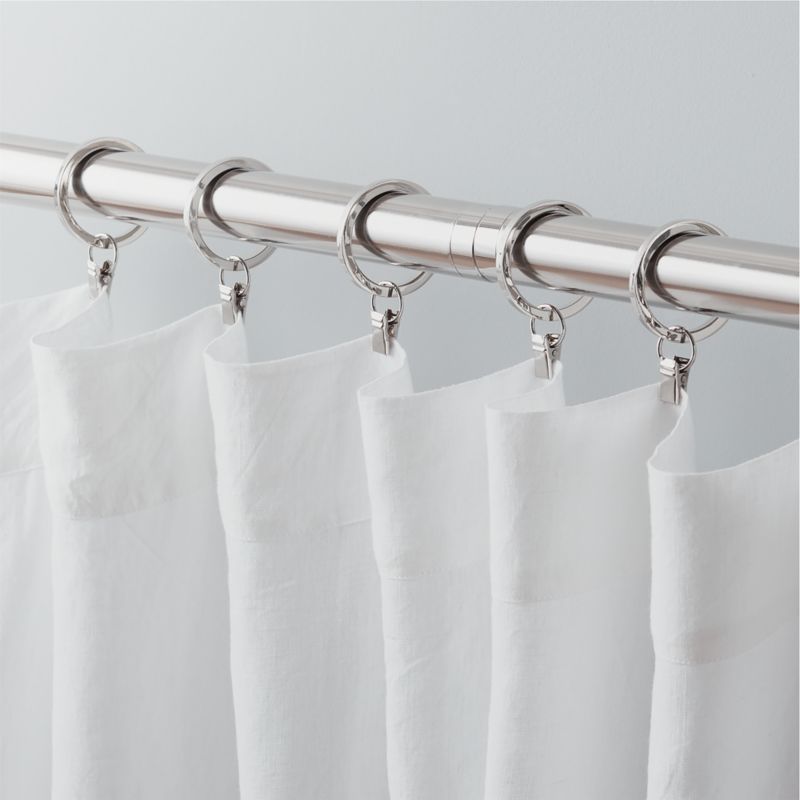 Polished Nickel Curtain Rings with Clips Set of 9 - image 1 of 3