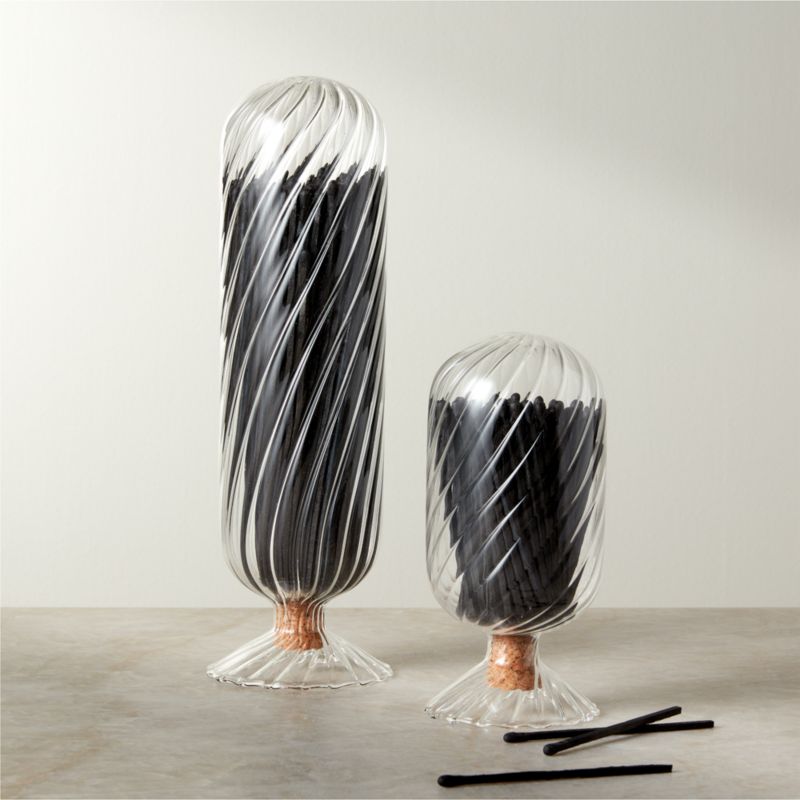 Large Glass Cloche with Black Matches - image 1 of 3