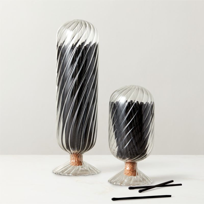 Large Glass Cloche with Black Matches - image 2 of 3