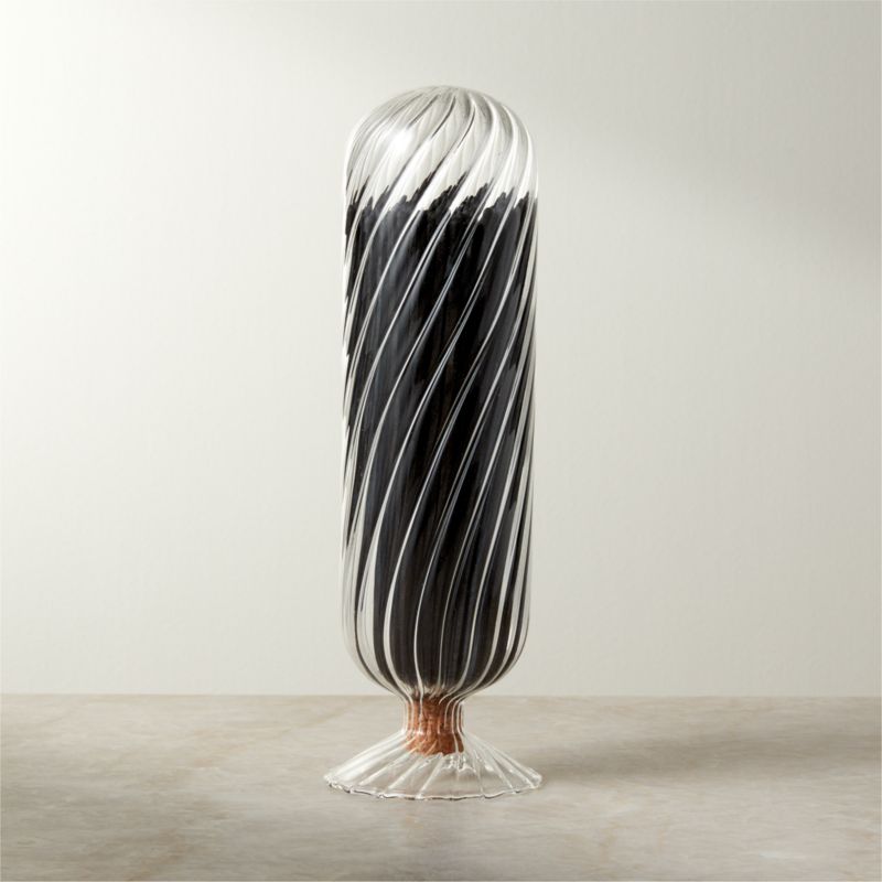 View Large Glass Cloche with Black Matches details