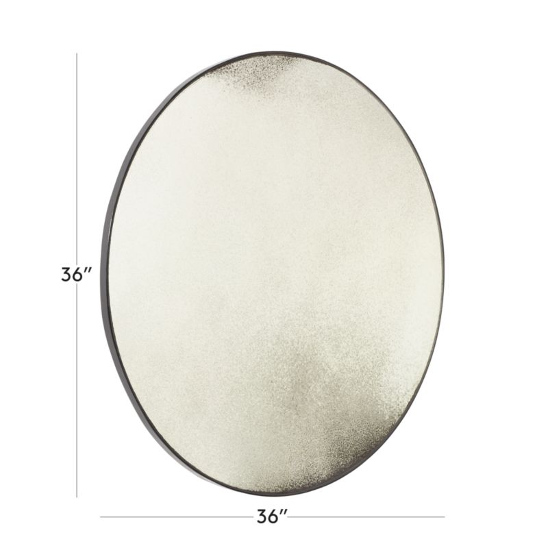 View Clooney Antiqued Round Wall Mirror 36" - image 2 of 14