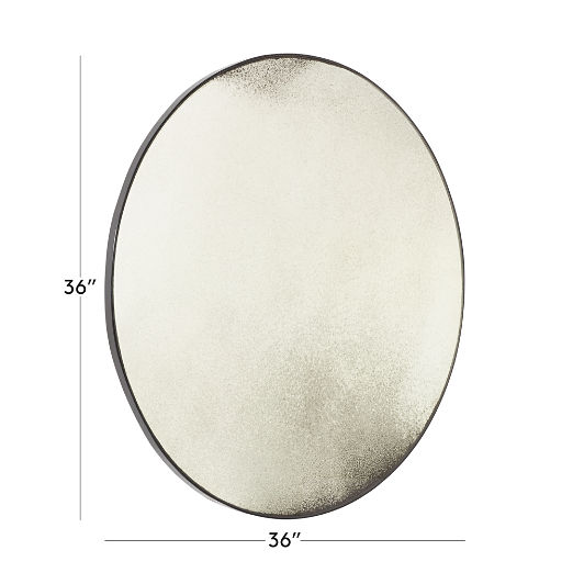 Clooney Antiqued Round Wall Mirror 36"