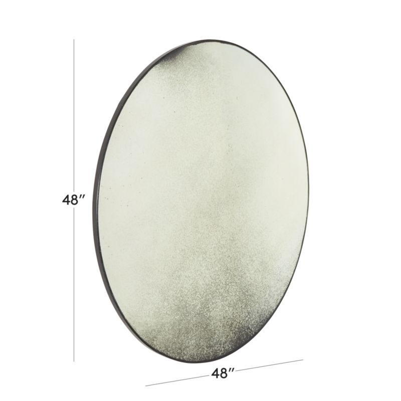 View Clooney Antiqued Round Wall Mirror 48" - image 2 of 8