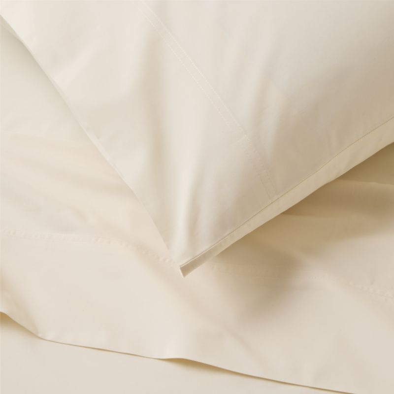 Classic Organic Cotton Percale 400 Thread Count Cream Standard Pillowcases Set of 2 - image 1 of 2