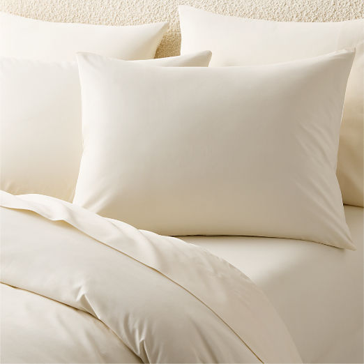 Classic Organic Cotton Percale 400 Thread Count Cream Duvet Cover