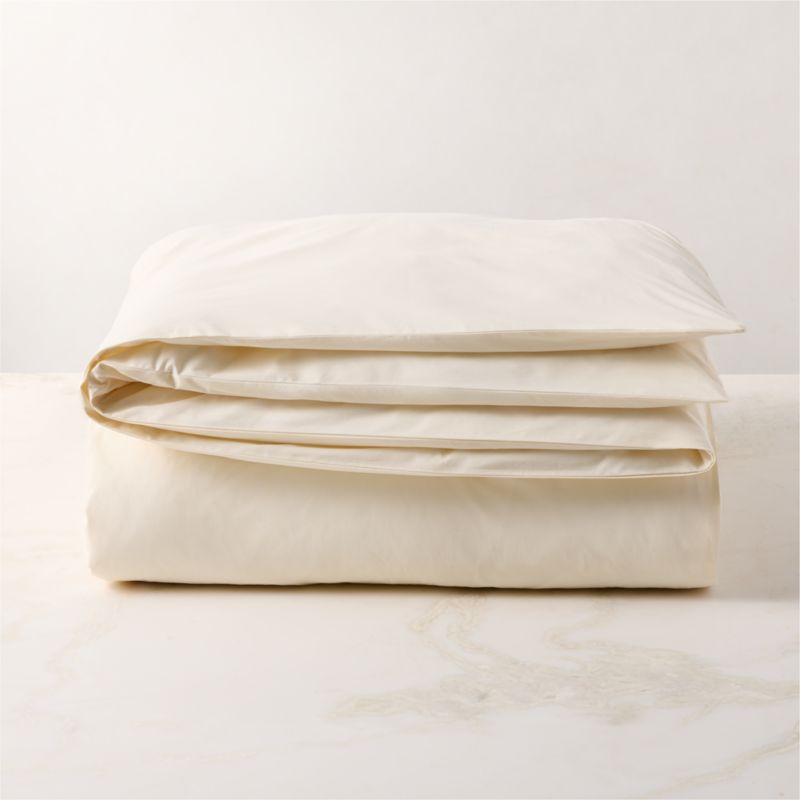 Classic Organic Cotton Percale 400 Thread Count Cream Full/Queen Duvet Cover - image 3 of 4