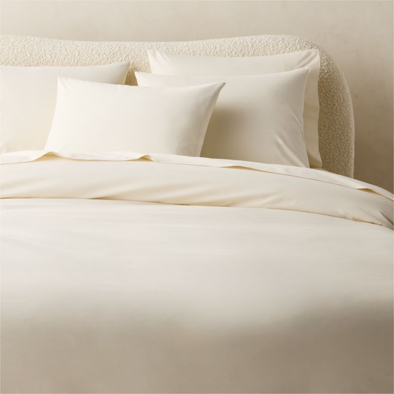 Classic Organic Cotton Percale 400 Thread Count Cream Standard Pillow Shams Set of 2 - image 5 of 6