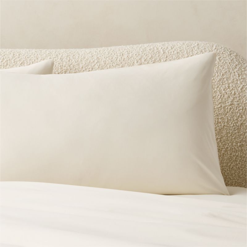 Classic Organic Cotton Percale 400 Thread Count Cream Standard Pillow Shams Set of 2 - image 1 of 6