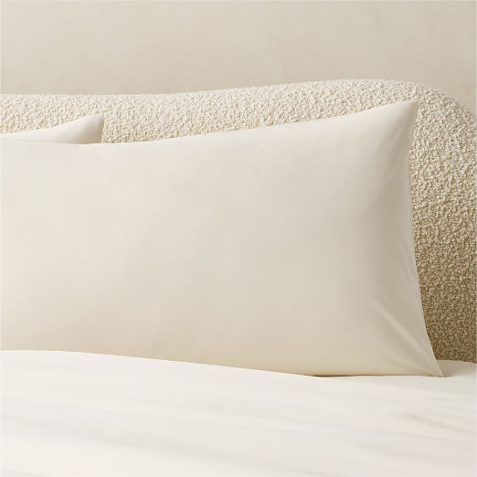 Classic Organic Cotton Percale 400 Thread Count Cream Pillow Shams Set of 2