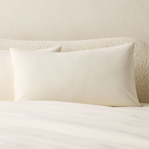 Classic Organic Cotton Percale 400 Thread Count Cream King Pillow Shams Set of 2