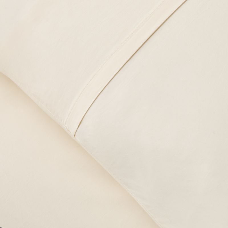 Classic Organic Cotton Percale 400 Thread Count Cream Standard Pillow Shams Set of 2 - image 4 of 6