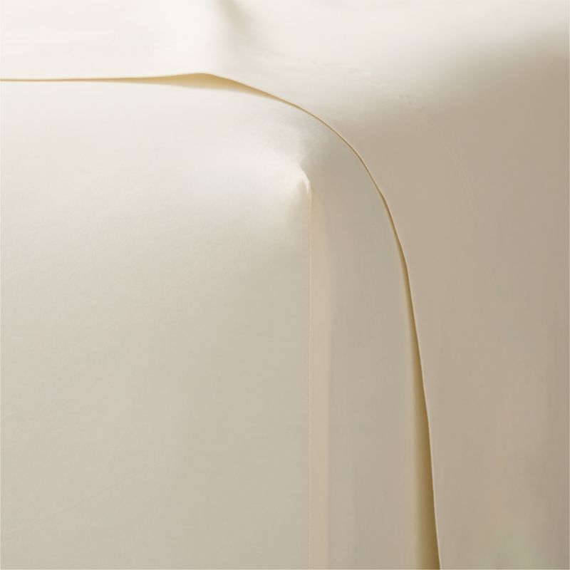 Classic Organic Cotton Percale 400 Thread Count Cream Queen Sheet Set - image 2 of 4