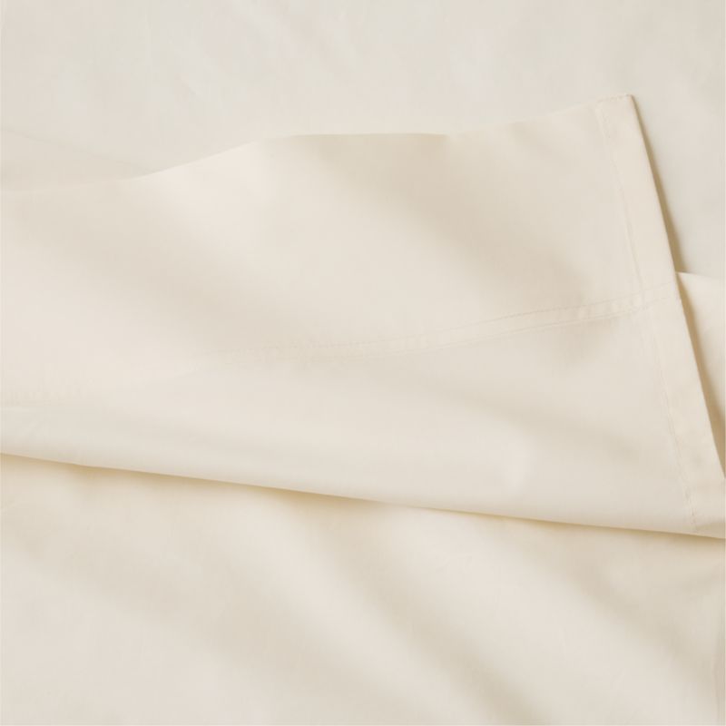Classic Organic Cotton Percale 400 Thread Count Cream Queen Sheet Set - image 1 of 4