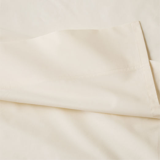 Classic Organic Cotton Percale 400 Thread Count Cream Sheet Set