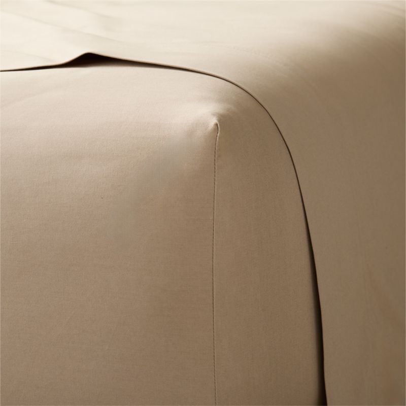 Classic Organic Cotton Sateen 520 Thread Count Light Brown King Sheet Set - image 2 of 4