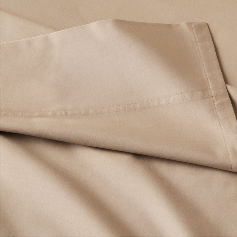 Classic Organic Cotton Sateen 520 Thread Count Light Brown King Sheet Set - image 1 of 4