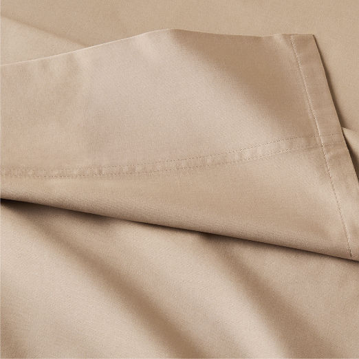 Classic Organic Cotton Sateen 520 Thread Count Light Brown King Sheet Set