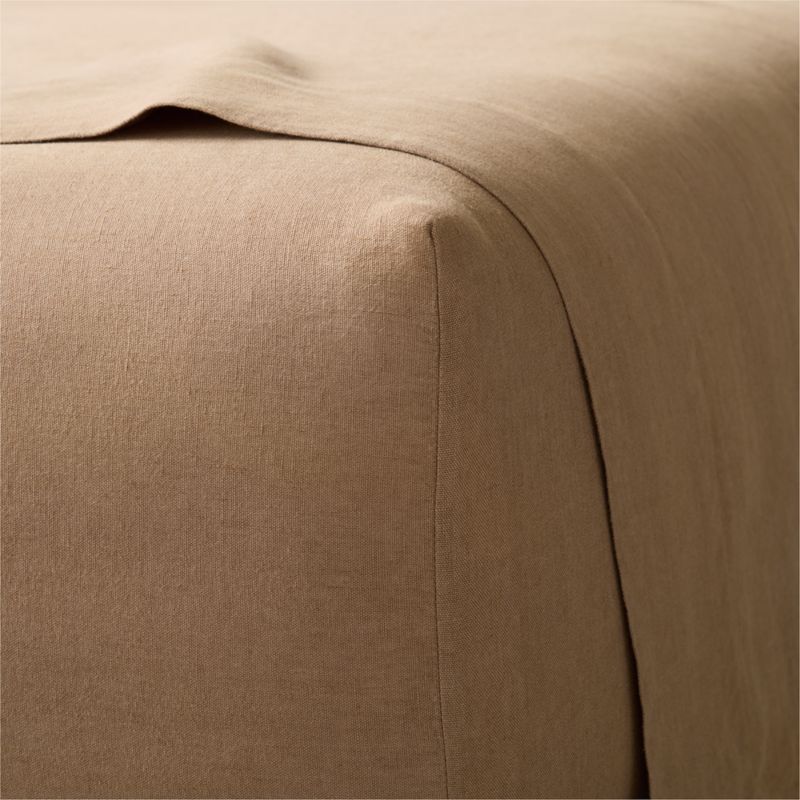 Classic EUROPEAN FLAX™-Certified Linen Cocoa Brown Queen Sheet Set - image 2 of 4