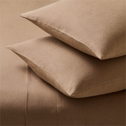 Classic European Linen Cocoa Brown Sheet Set