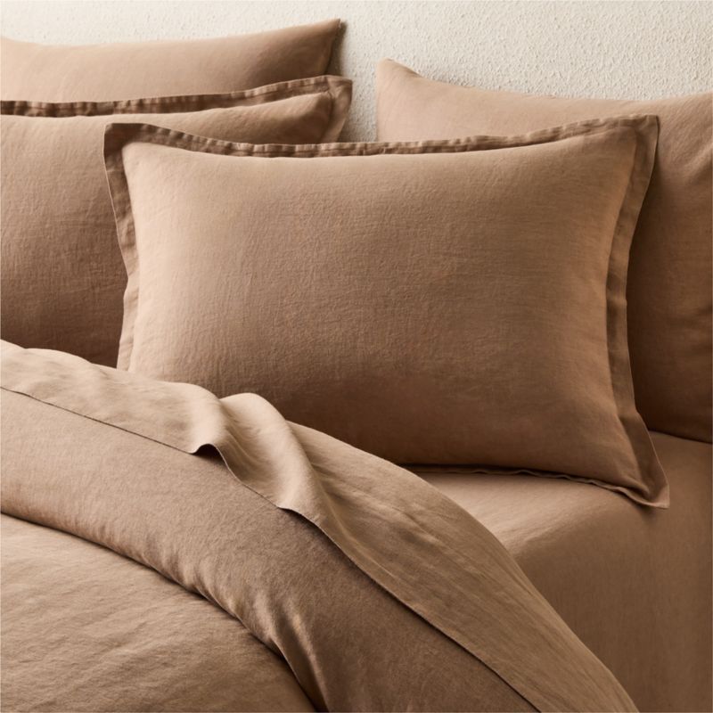 Classic EUROPEAN FLAX™-Certified Linen Cocoa Brown King Duvet Cover - image 1 of 4