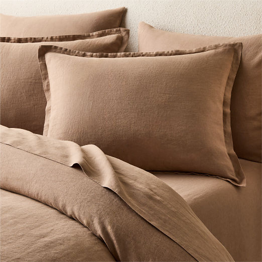 Classic European Linen Cocoa Brown Duvet Cover