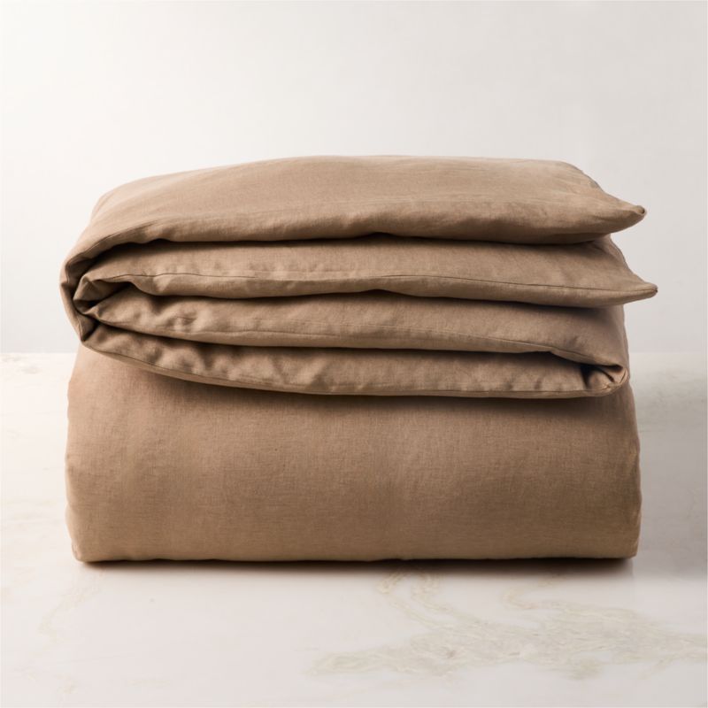 Classic EUROPEAN FLAX™-Certified Linen Cocoa Brown King Duvet Cover - image 3 of 4