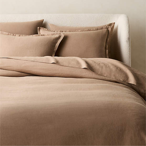 Classic European Linen Cocoa Brown Full/Queen Duvet Cover
