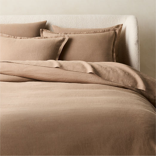 Classic European Linen Cocoa Brown Duvet Cover