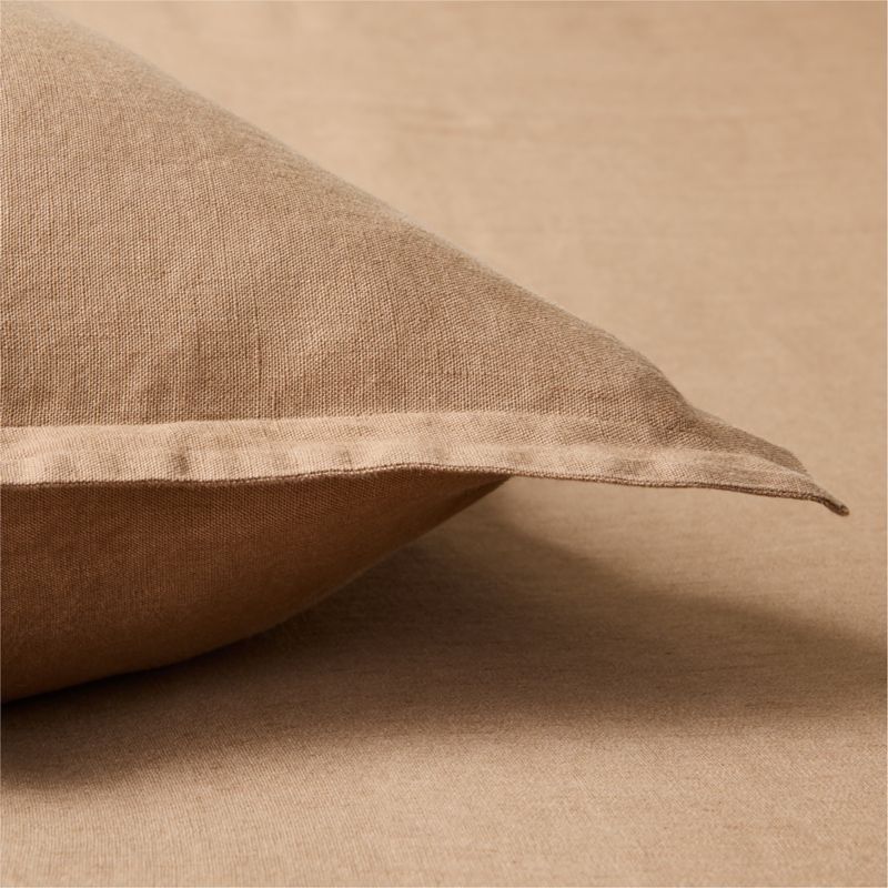 Classic EUROPEAN FLAX™-Certified Linen Cocoa Brown Standard Pillow Shams Set of 2 - image 3 of 6