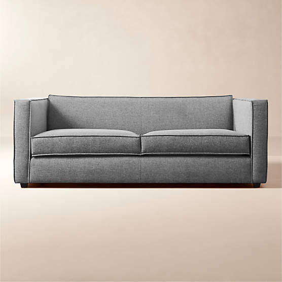 Club 74" Grey Fabric 2-Seat Sofa