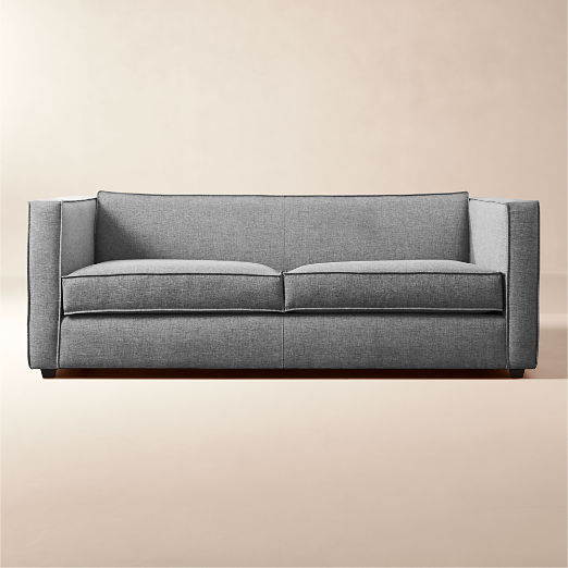 Club 74" Grey Fabric 2-Seat Sofa