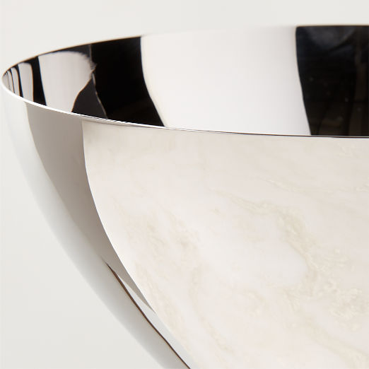 Clyme Polished Stainless Steel Pedestal Serving Bowl