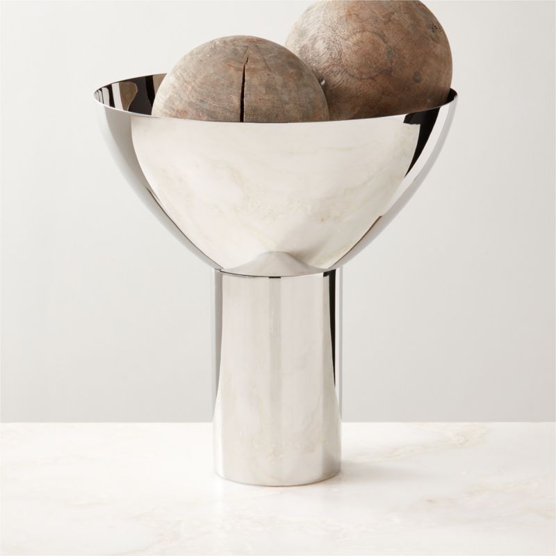 Clyme Polished Stainless Steel Pedestal Serving Bowl - image 2 of 8