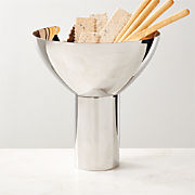 Clyme Polished Stainless Steel Pedestal Serving Bowl