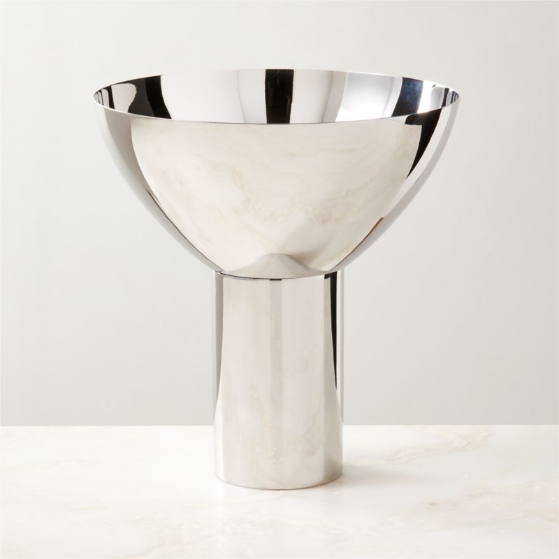 Clyme Polished Stainless Steel Pedestal Serving Bowl - image 0 of 8